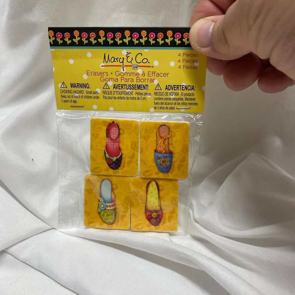 A9 Mary-Wyatt-London Erasers Pack of 4 Sealed lady's shoe design